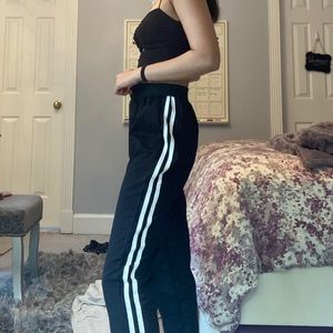 Side stripe black and white sweatpants